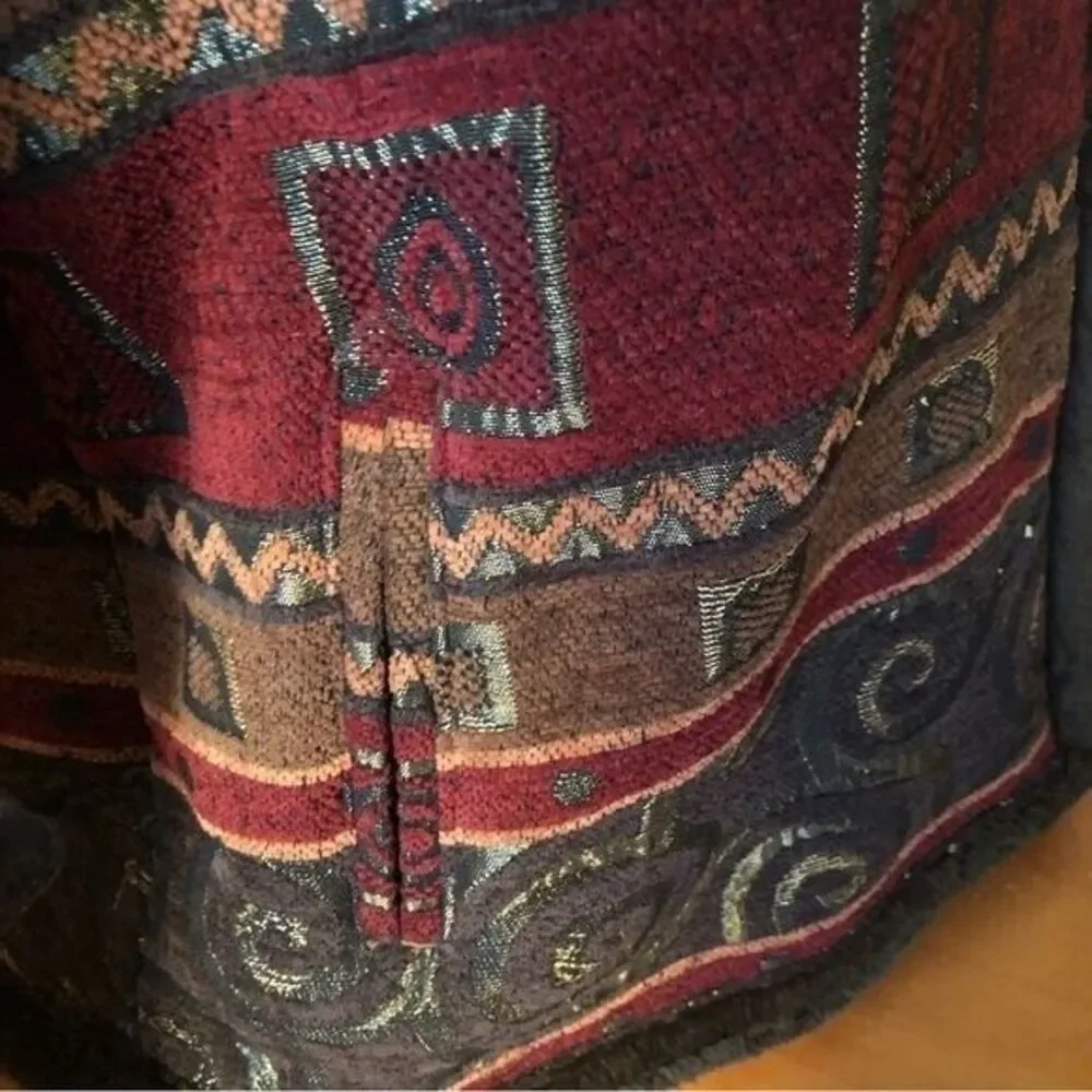 Tally Ho Outerwear‎ Women's Medium Faux Fur Sherpa Lined Tapestry Knit Jacket